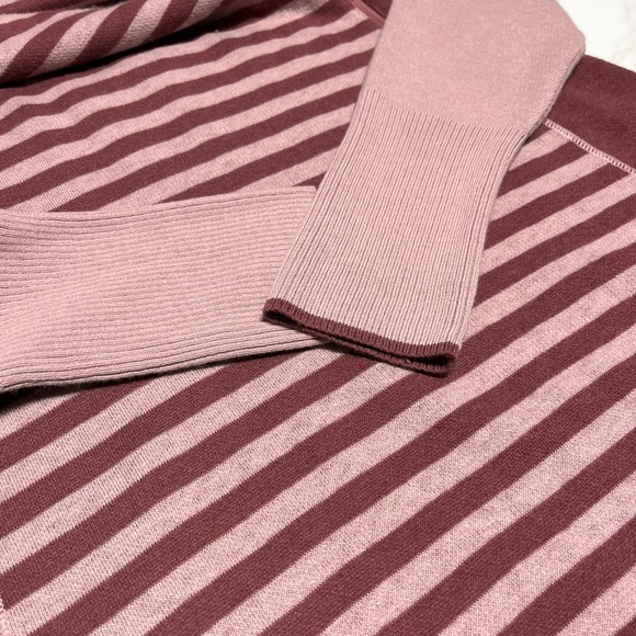 TITLE NINE Super Power 1/4 Zip merino wool Sweater Dress - Colorblock Stripe M - Picture 7 of 10